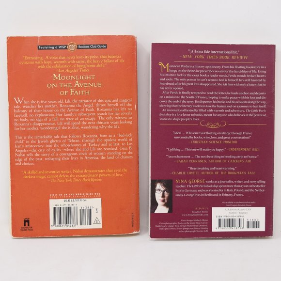 Fiction Books Little Paris Bookshop & Moonlight on the Avenue of Faith Papberbac - Picture 2 of 12